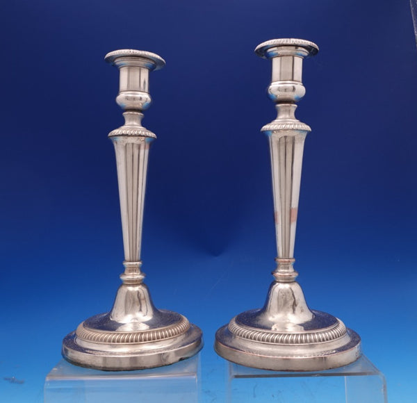 Matthew Bolton English Sheffield Silverplate Candlestick Pair c.1784 (#8553)