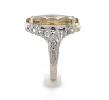 10k Gold Filigree Ring with Marquise 4.51 Carat Genuine Natural Citrine (#J6410)