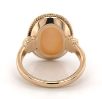 14k Yellow Gold Large 7 Carat Genuine Natural Australian Opal Ring (#J6785)