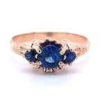 10k Rose Gold Victorian .79ct Total Weight Genuine Natural Sapphire Ring #J5177