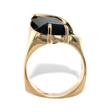 14k Yellow Gold Modern Custom Green Genuine Natural Tourmaline Ring 6 (#J7315)