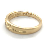 14k Yellow Gold Wedding Band Ring with Three Genuine Natural Diamonds (#J7288)