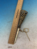 Gilt Brass Tussie Mussie Posey Posy Holder with Fable of Fox and Grapes (#J1202)