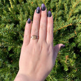 14k Gold Ring w/ Sierra Nevada CA 4.2ct Genuine Natural Gold Vein Quartz (#6991)