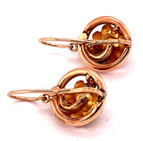 10k Rose Gold Victorian Mother of Pearl Flower Earrings Jewelry (#J4909)