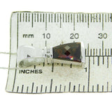 14k White Gold Specialty Cut Triangular Genuine Natural Garnet Pendant (#J2425)