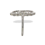 18k White Gold 3/4ct TW Genuine Natural Diamond Filigree Ring Size 6.5 (#J7167)