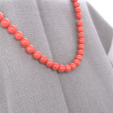 Genuine Natural Ox Blood Red Coral Bead Necklace 5mm Beads w/ 14k Clasp (#J6982)