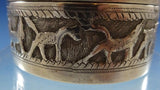 India .800 Silver Box Round with Circling Elephants and Other Animals (#2440)