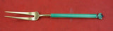 David Andersen Norwegian Sterling Silver Lemon Fork Vermeil w/ green en. 4 3/8"