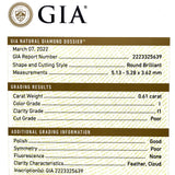 Platinum Art Deco .61ct Genuine Diamond Engagement Ring with GIA Report (#J6747)