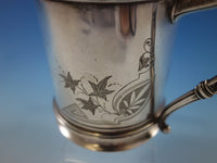 Whiting Sterling Silver Baby Child's Cup Mug Brite-Cut Ivy Vintage Antique #188A