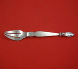 Sanborns Mexican Sterling Silver Cold Meat Fork 3-Tine Leaf Handle 8 3/4"