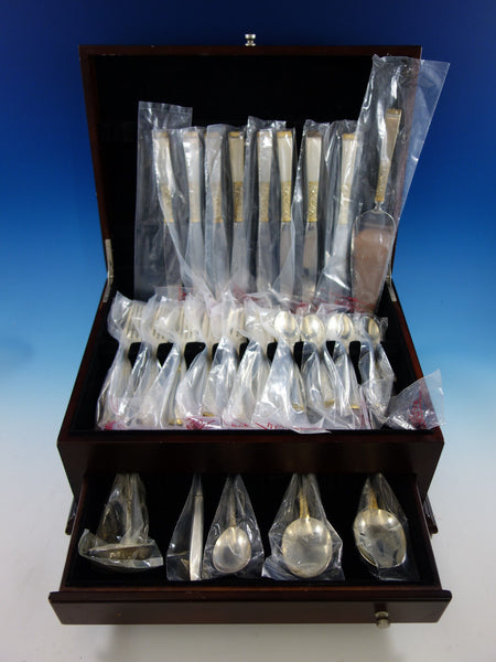 Golden Scroll by Gorham Sterling Silver Flatware Set For 8 Service 38 Pieces New