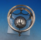 Dutch .833 Silver Warming Stand with Burner Cast Figural Faces Swags Birds #6534