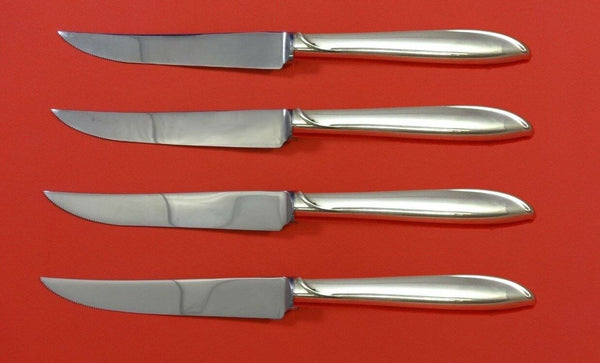 Silver Rhythm by International Sterling Silver Steak Knife Set 4pc HHWS Custom