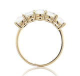 14k Yellow Gold Genuine Natural Moonstone Five-Stone Band Ring Size 6.75 #J6801