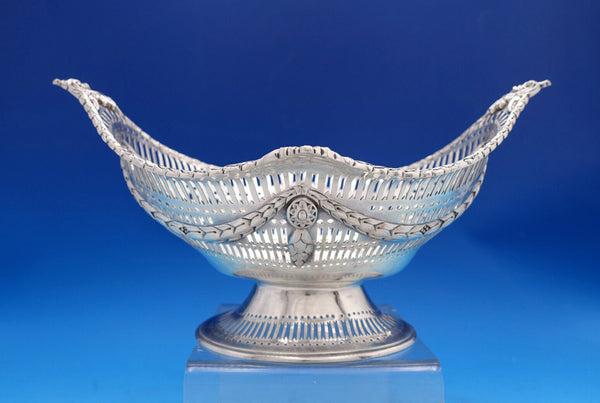 English Victorian Sterling Silver Fruit Bowl London 1889 Harris Pierced (#7439)