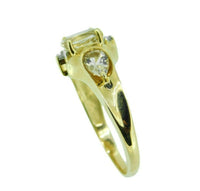 10k Yellow Gold 1ct Genuine Natural Precious Topaz Ring with Diamonds (#J684)