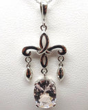 14k Gold 1.87ct Genuine Natural Morganite Chandelier Pendant (#J3760)