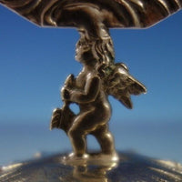 J. Kurz and Co. German .800 Silver Menu Holders Figural Repoussed Cupids (#2901)