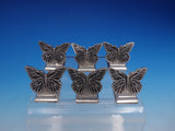 French Christofle Silverplate Set of 6 Butterfly Place Card Holders (#4146)