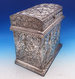 Repousse by Unknown Sterling Silver Jewelry Casket Top Opens w/6 Drawers (#7951)