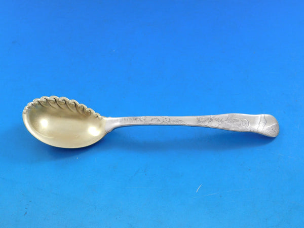 Lap Over Acid Etched by Tiffany Sterling Silver Ice Cream Spoon Ruffled GW Bird