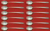 Silver Flutes by Towle Sterling Silver Ice Cream Fork Custom Set of 12 pc 5 7/8"