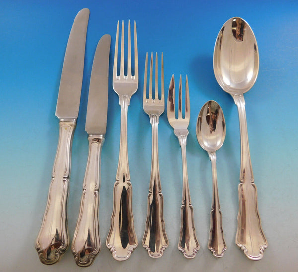 Savoy by Buccellati Clemanti Italy 800 Silver Flatware Set for 12 Dinner 84 pcs