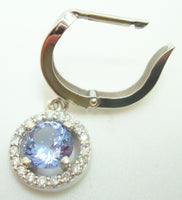 14k Gold 1.80ct Round Genuine Natural Tanzanite Earrings with Diamonds (#J2529)