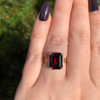 14k White Gold 5.48 Carat Genuine Natural Garnet Ring with Rose Gold (#J6555)