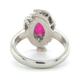 Platinum 1.62 Carat Genuine Natural Ruby Ring with .98cttw of Diamonds (#J6909)