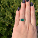 18k White Gold 2.27 Carat Genuine Natural Emerald Diamond Ring Size 6.5 (#J7010)