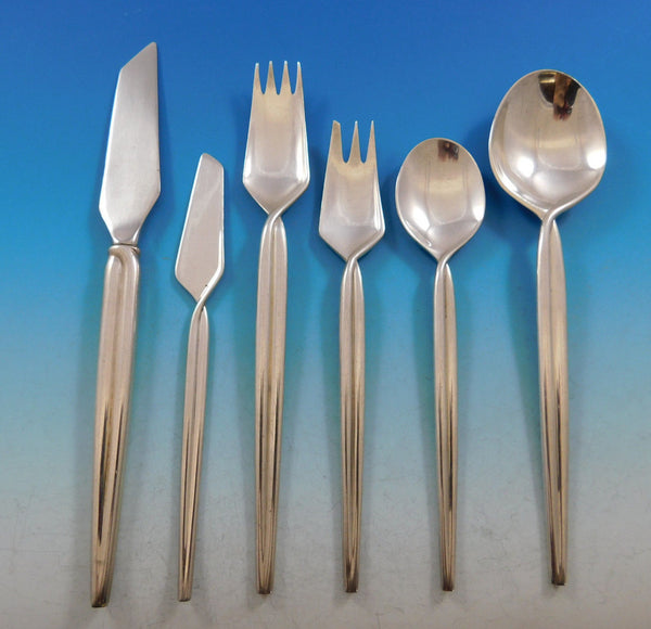Trenza by Celsa Mexico Sterling Silver Flatware Set Service Mid Century Modern