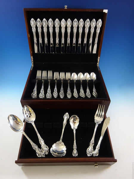Grand Victorian by Wallace Sterling Silver Flatware Set For 12 Service 54 Pieces
