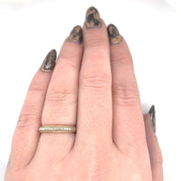 14k White and Yellow Gold Wedding Band Ring Jewelry Size 6.5 (#J5896)