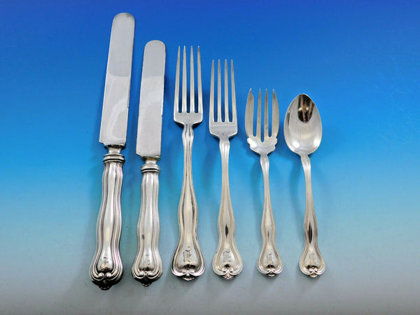 Mount Vernon by Watson Sterling Silver Flatware Set Service 55 pcs Dinner B Mono