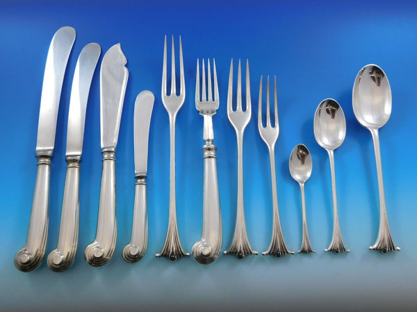 Onslow by James Robinson Sterling Silver Flatware Dinner Service 12 Set 136 pcs