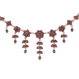 Genuine Natural Bohemian Garnet Necklace with Seven Drops 15" Long (#J6478)