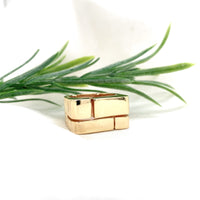 14k Yellow Gold Men's Modern Designer Ring with Brick Design Size 8.25 (#J7303)