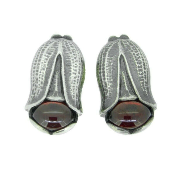 Georg Jensen 2007 Garnet Sterling Earrings (#J4653)