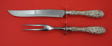 Rose by Stieff Sterling Roast Carving Set 2-pc Knife 13 3/4",  Fork  11 1/8"