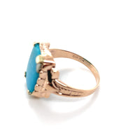 10k Rose Gold Ring with a 3.36 Carat Morenci Genuine Natural Turquoise (#J6563)