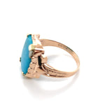 10k Rose Gold Ring with a 3.36 Carat Morenci Genuine Natural Turquoise (#J6563)