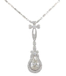 18k Gold 1.09 Carat Pear Cut Genuine Natural Diamond Pendant w/GIA Report #J7028