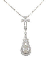 18k Gold 1.09 Carat Pear Cut Genuine Natural Diamond Pendant w/GIA Report #J7028
