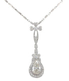18k Gold 1.09 Carat Pear Cut Genuine Natural Diamond Pendant w/GIA Report #J7028