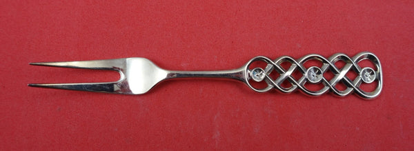 Ringebu by David Andersen Norwegian .830 Silver Pickle Fork 2-Tine 4 1/2"