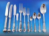 Gothic Jewish German 800 Silver by Julius Herz Flatware Set Service 211 pieces